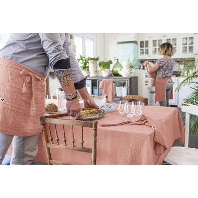 Tablecloth "Gaïa" 150 X 350 Cm "Cotton Gauze" - Gaïa Peach Pink
