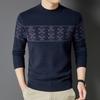 Men's 100% Pure Wool Round Neck Knit Sweater FXT6423