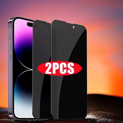 2 Pcs Anti-Peeping Screen Protector For iPhone 11 12 13 14 15 Pro Max 14 Plus XR XS Max X Privacy Film Full Cover Protective Privacy Glass