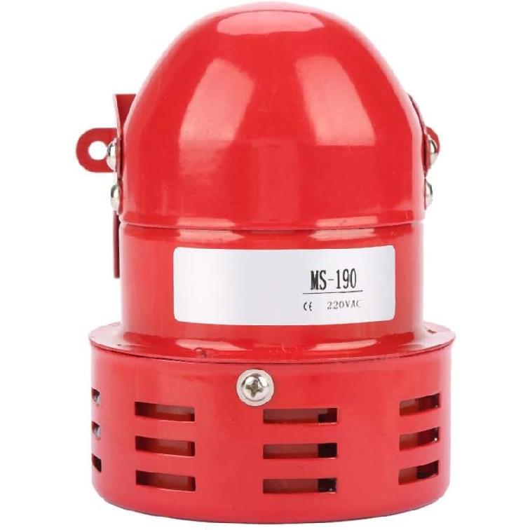 Walfront Motor Alarm Horn Siren Buzzer 220V 120DB MS-190 Red