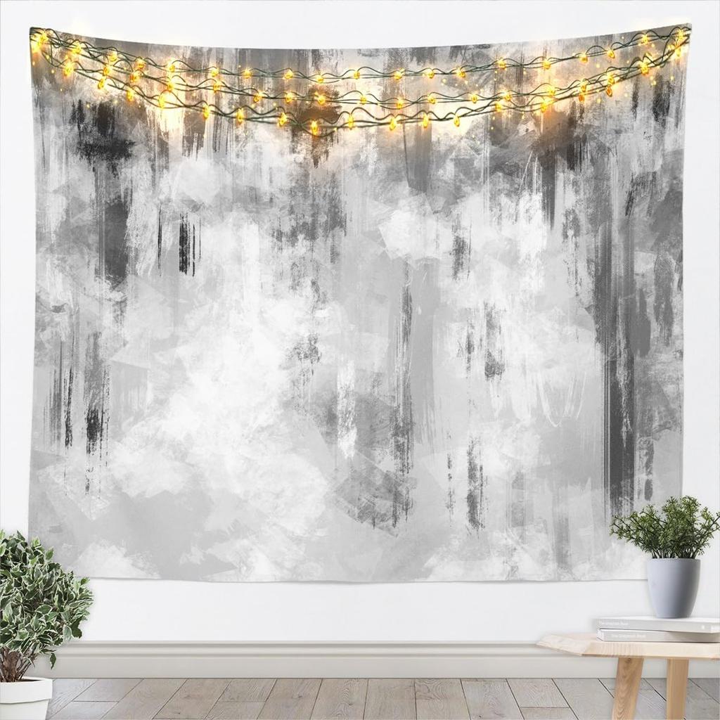 Black Black White Tapestry Kids Abstract Art Design Wall Art for womem Modern Geometric Wall Hanging Blanket Breathable Soft