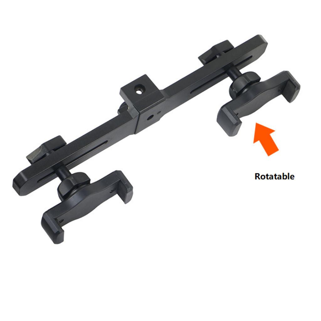 Smartphone Mount Double Clip Tripod Adjustable Movable Crossbar Clip for Living Stream Video Recording Selfie Holder Part