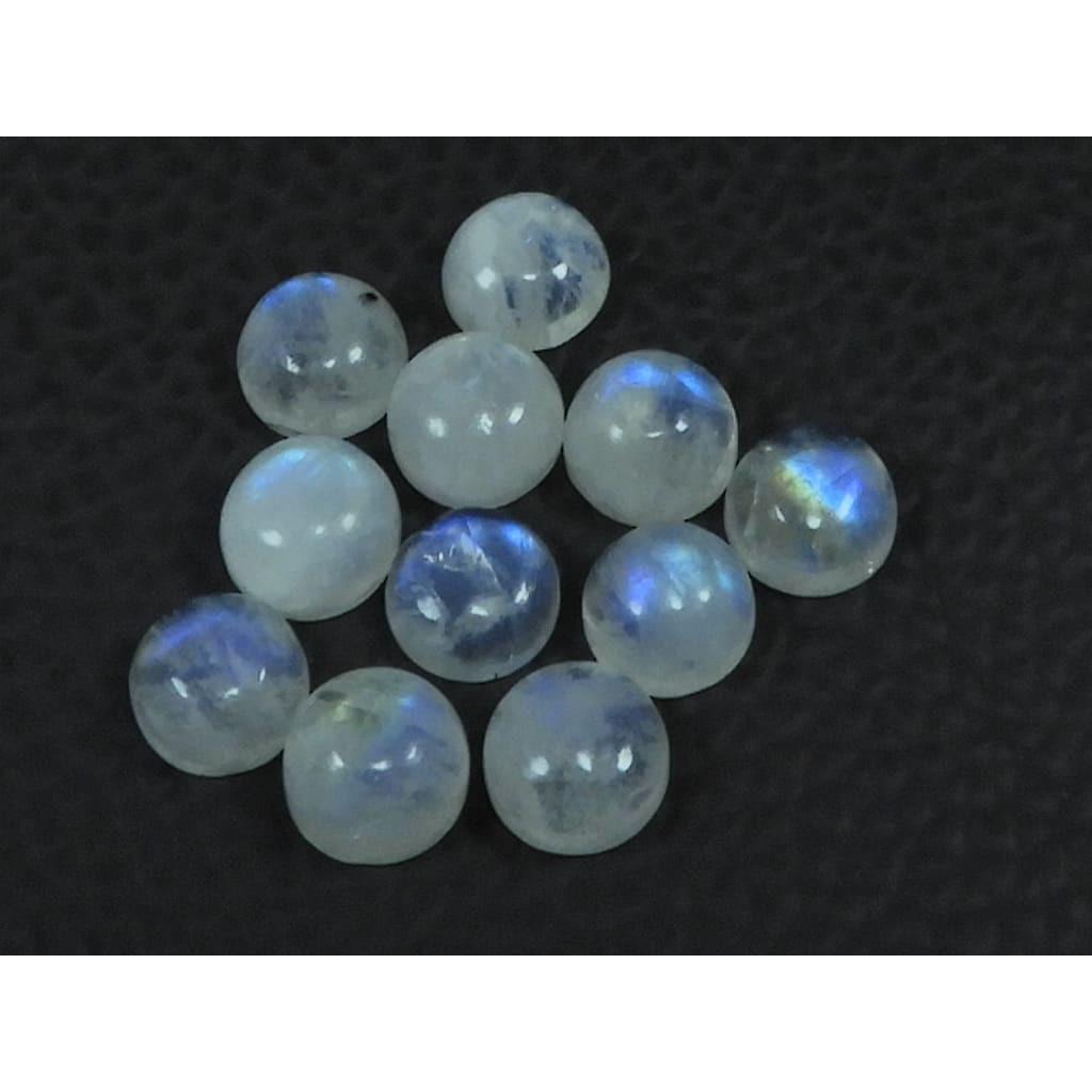 15Cts. Natural Rainbow Moonstone Round Cabochon Loose Gemstone 12Pcs Lot C-3859