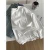 Hollowed-out lace hem pure cotton round-neck long-sleeve T-shirt for women, 2026 spring elegant Korean-style base shirt top