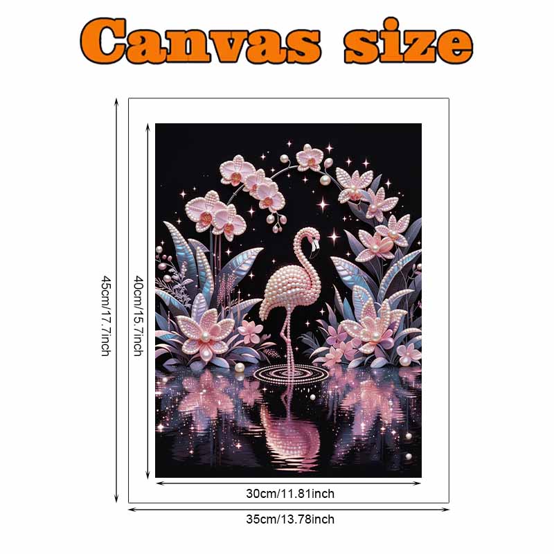 DIY Flamingo Pearl Diamond Art Kits Without Frame 30x40cm Gem Art Diamond Painting Kits for Adults/Beginners Gift Idea Home Wall Decor