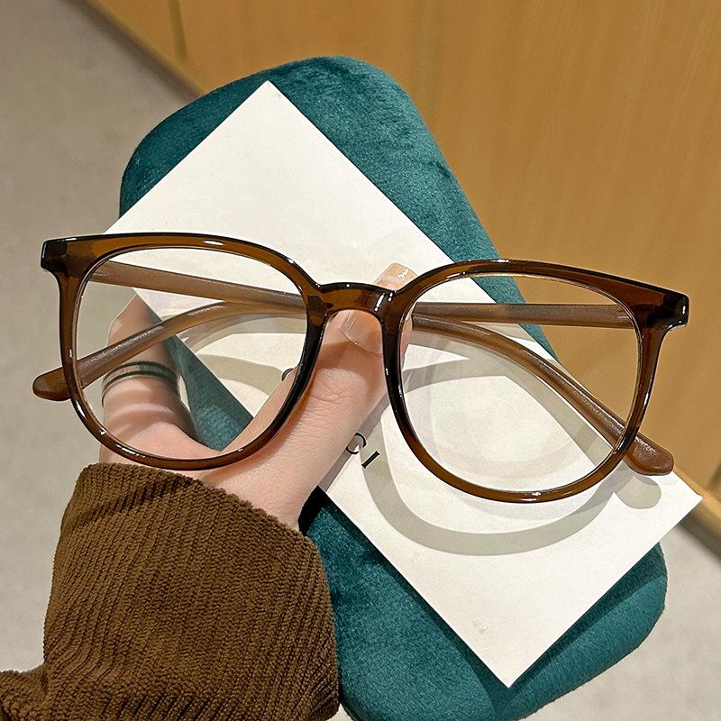 New Type of Female Student Mirror Frame Large Frame Plane Design Eyeglass Fashion Anti Blue Light Prescription Glasses