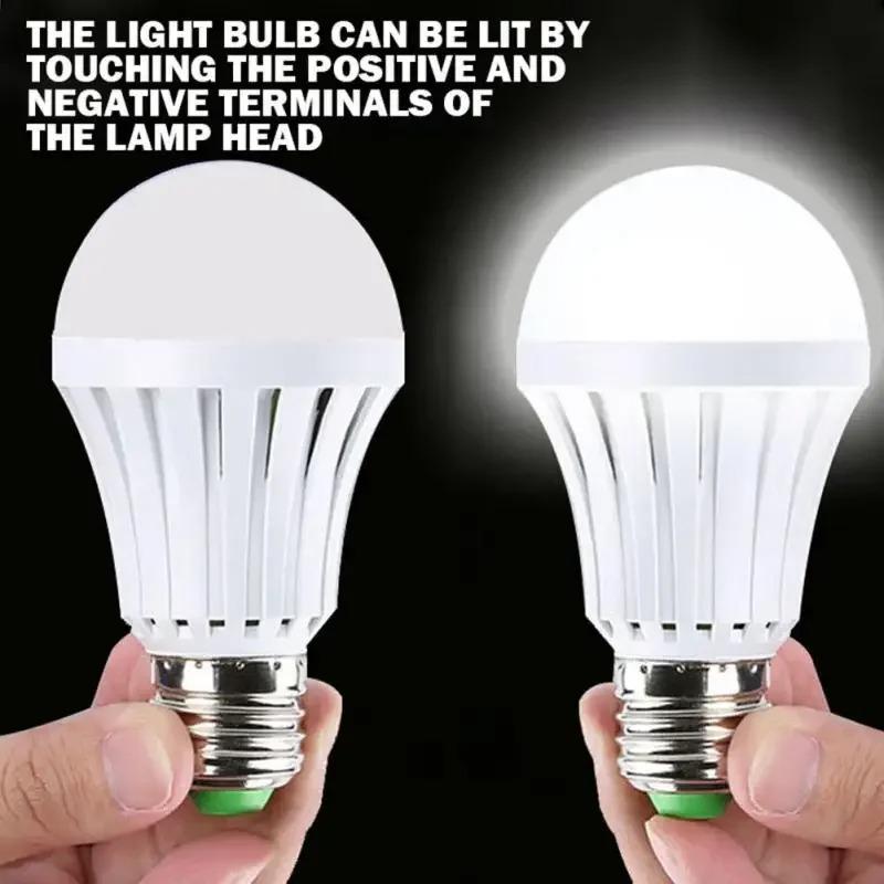 E27 Emergency LED Light Bulb 5W/7W/9W/12W/15W Rechargeable 1200mAh 6000K Battery 220V for Camping Tent Lamp Outdoor Lighting
