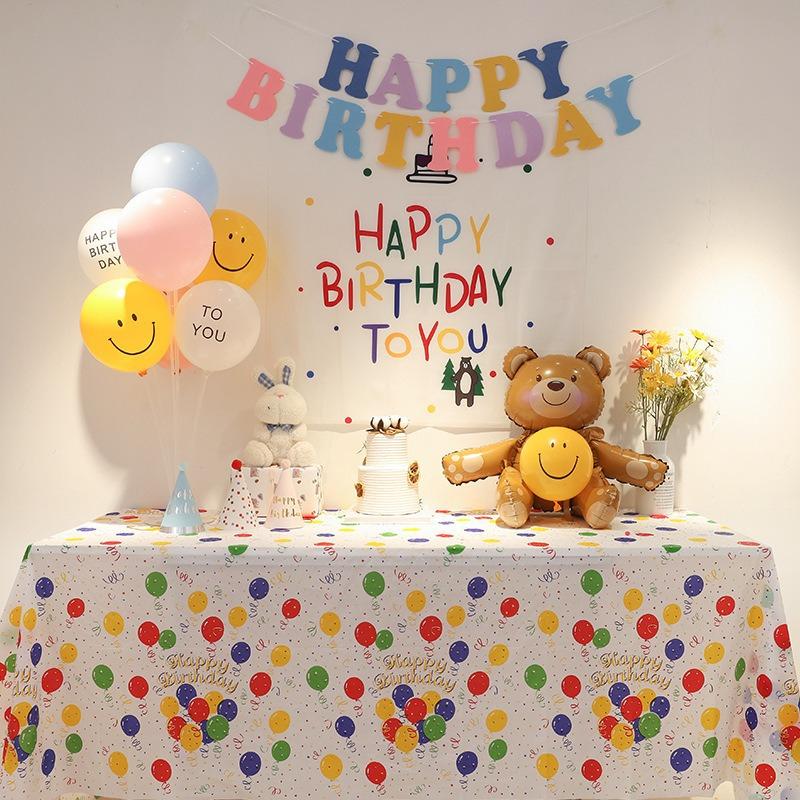 Cartoon Printed Disposable Table Cloths Children's Camping Kindergarten Dessert Tablecloth Birthday Party Theme Decoration Desktop Protective Cover