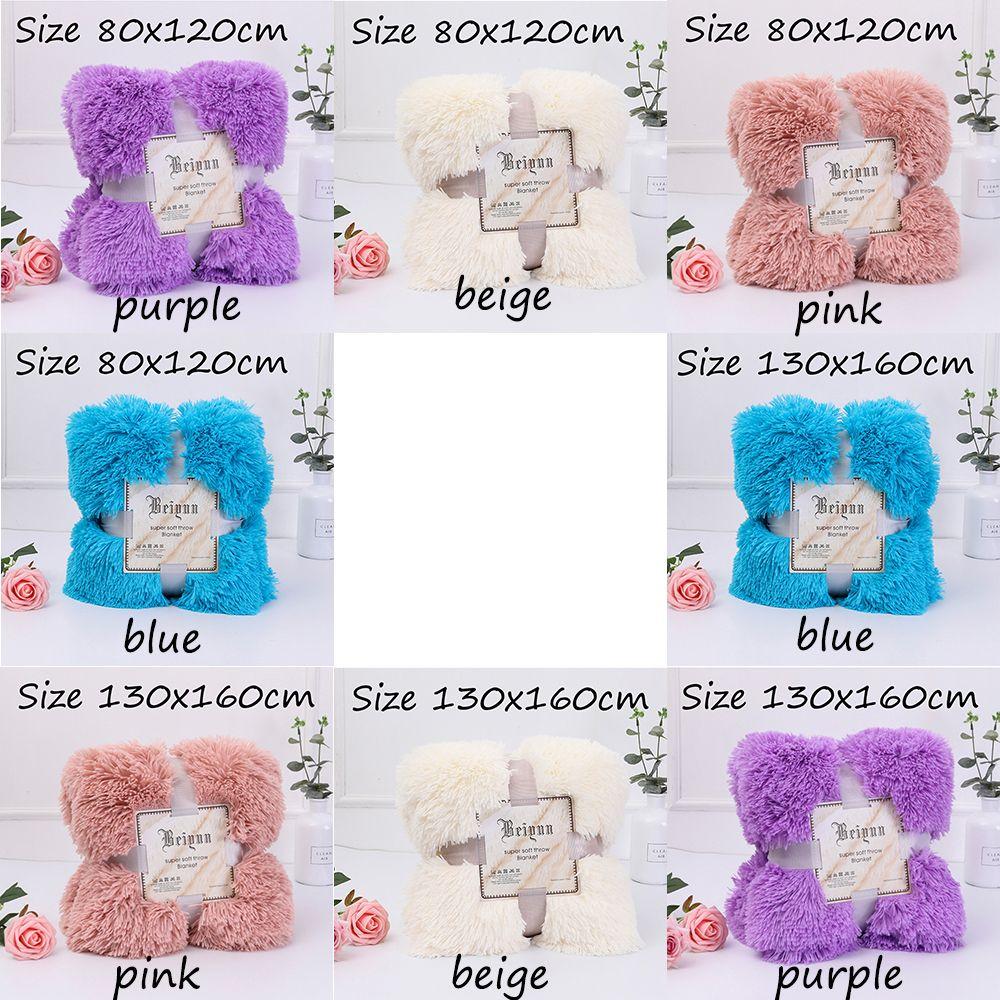 Elegant Super Soft Home Textile Fluffy Rug Long Shaggy Faux Fur Throw Blanket Bed Sofa Blanket