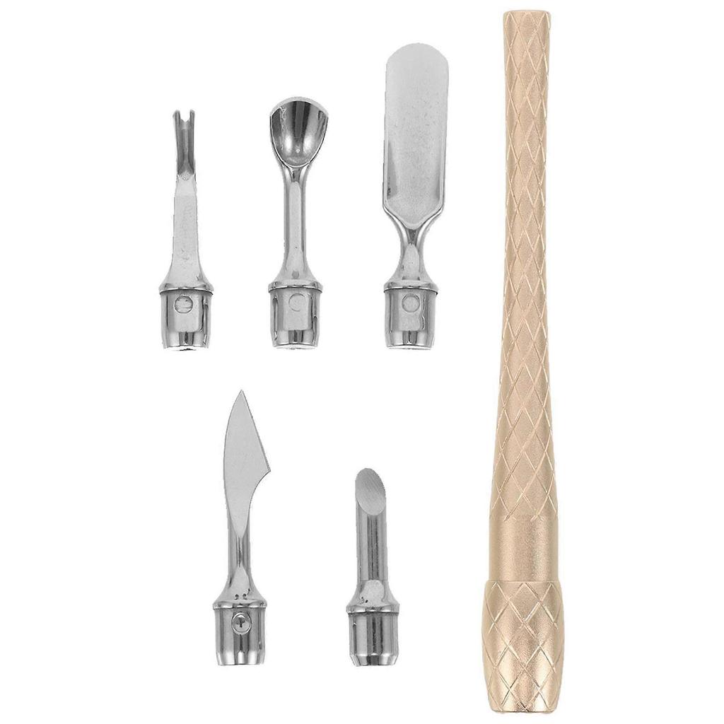 1 Set Cuticle Pusher Remover & Cutter - Stainless Steel Nail Cleaner - Professional Gel Polish Removal Head - Manicure Tool