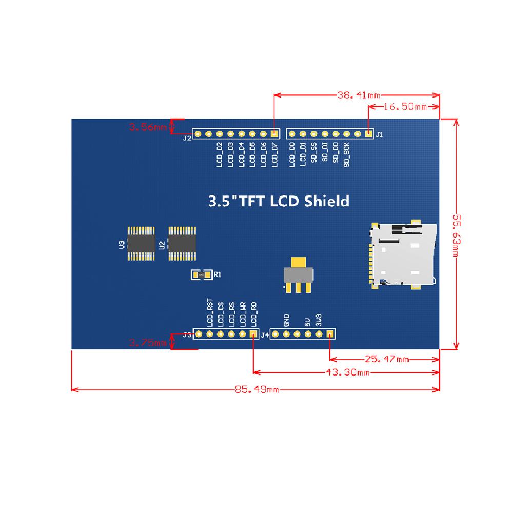 3.5" 3.5 Inch 480x320 TFT LCD Touch Screen Module ILI9488 LCD Display for Arduino MEGA2560 Board With/without Touch Panel