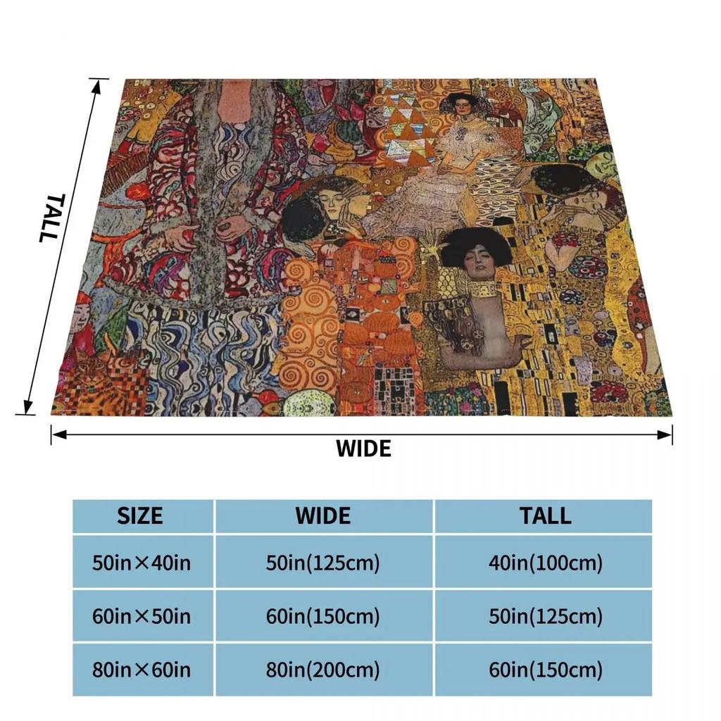 Tree Of Life Stoclet Frieze Gustav Klimt Blankets Fleece Novelty Warm Throw Blanket for Bedspread Autumn/Winter