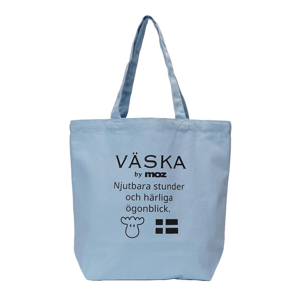 VASKA by Tote Bag for A4 Eco Lesson Light Blue [Mozu] Women, Unisex, Men, Lightweight, Canvas, Document, Bag, Bag, VSHE-03B,