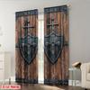 2pc Brown Wrought Iron Print Curtains – Luxe Texture for Living Room   Kitchen   Bedroom & Office