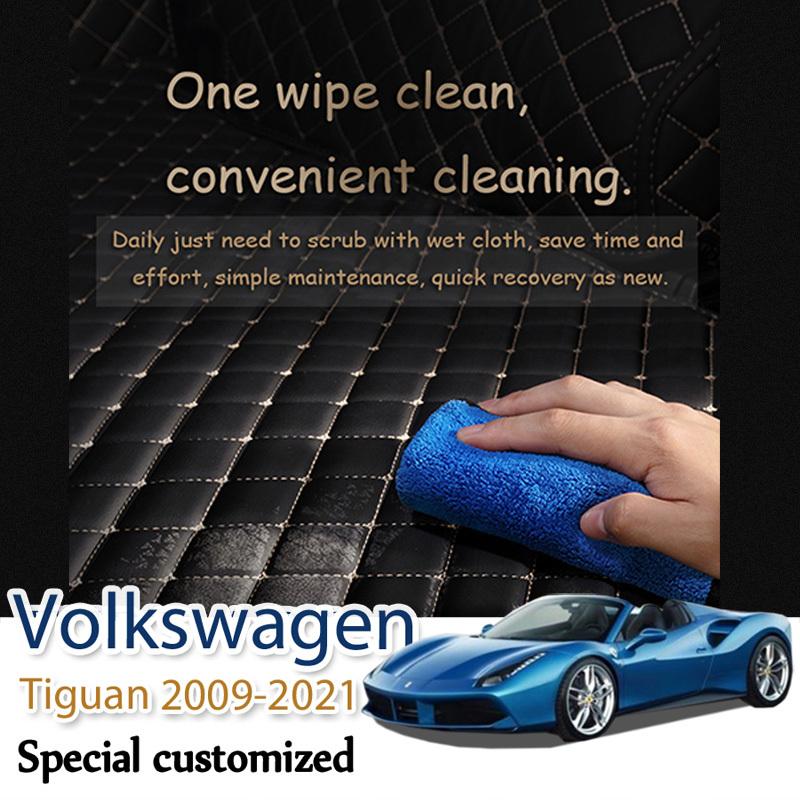 Leather Car Trunk Mats For Volkswagen Tiguan 2009- Rear Trunk Floor Mat Tray Carpet Mud