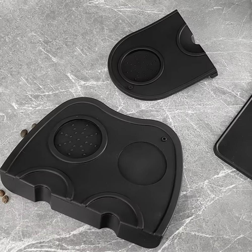 Black Powder Distributor Mat Anti-Skid Tamping Station Espresso Coffee Tamper Mat  Home Cafe
