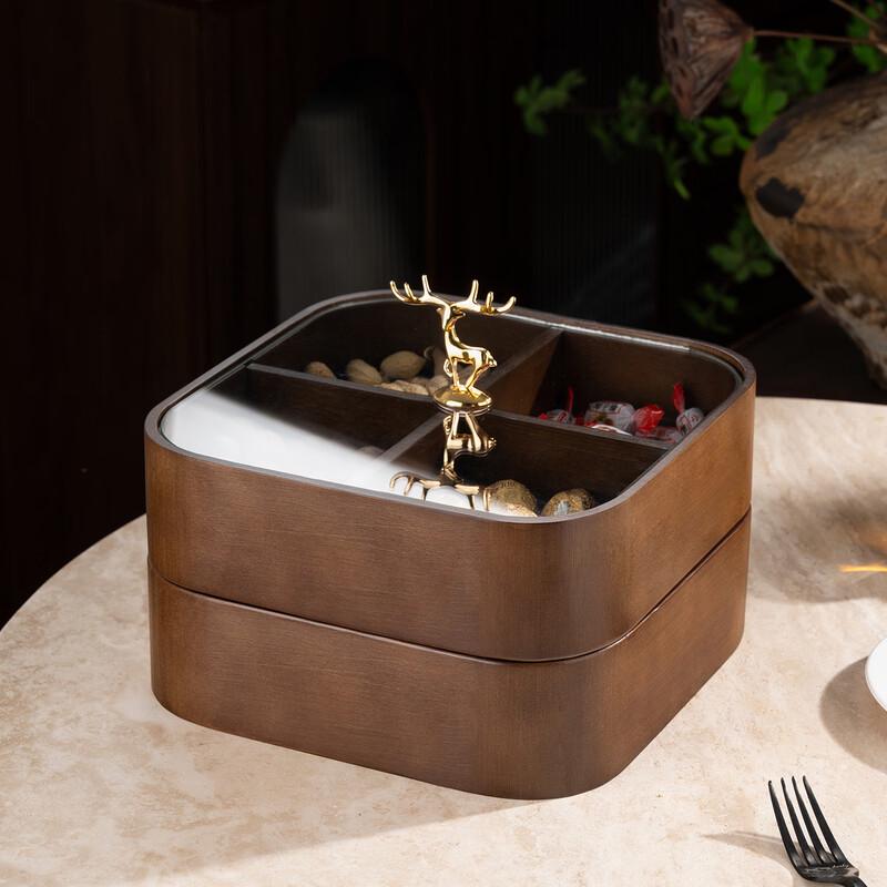 Lucky Deer Four-Grid Double-Layer Dried Fruit Box