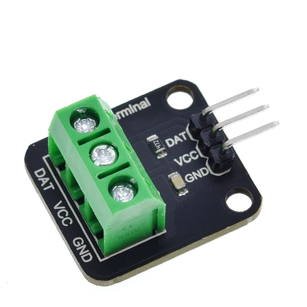 TZT 1/3SET DS18B20 Temperature Detection Module Kit Waterproof 100CM Digital Sensors Cable Stainless Steel Probe Adapter BoardReplacement Sensors2