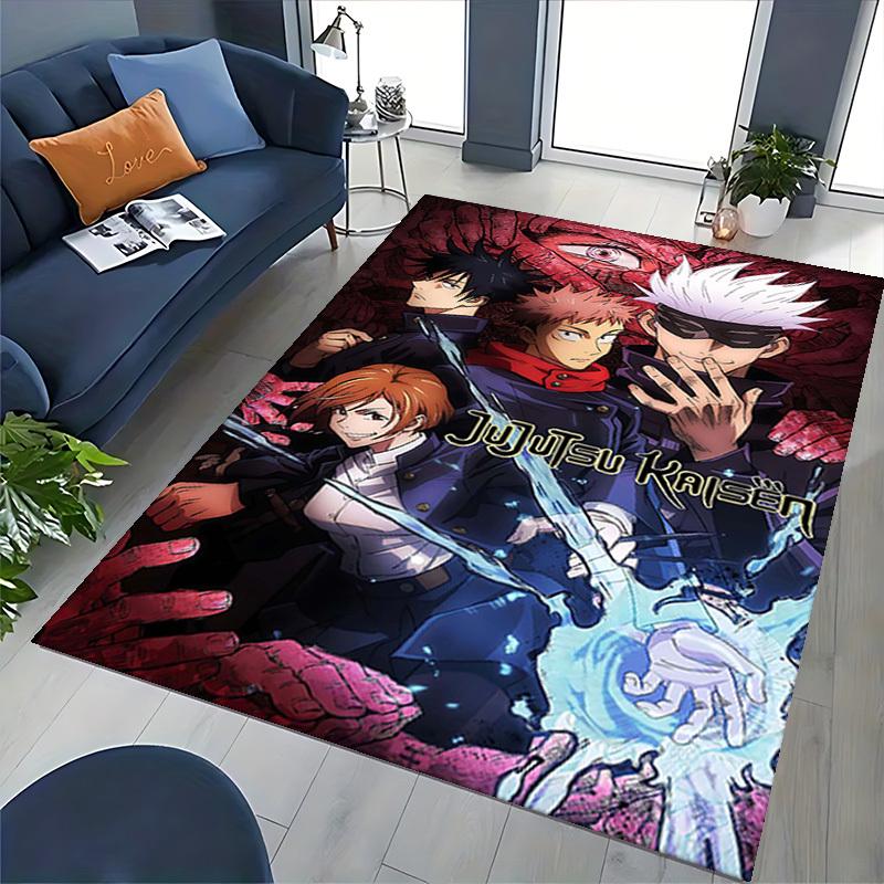 1pc Jujutsu Kaisen Anime Chair Mat - Office Desk Carpet with Satoru Gojo Design, Non-Slip Rug for Home Decor, Suitable for All Seasons, Perfect Gift I