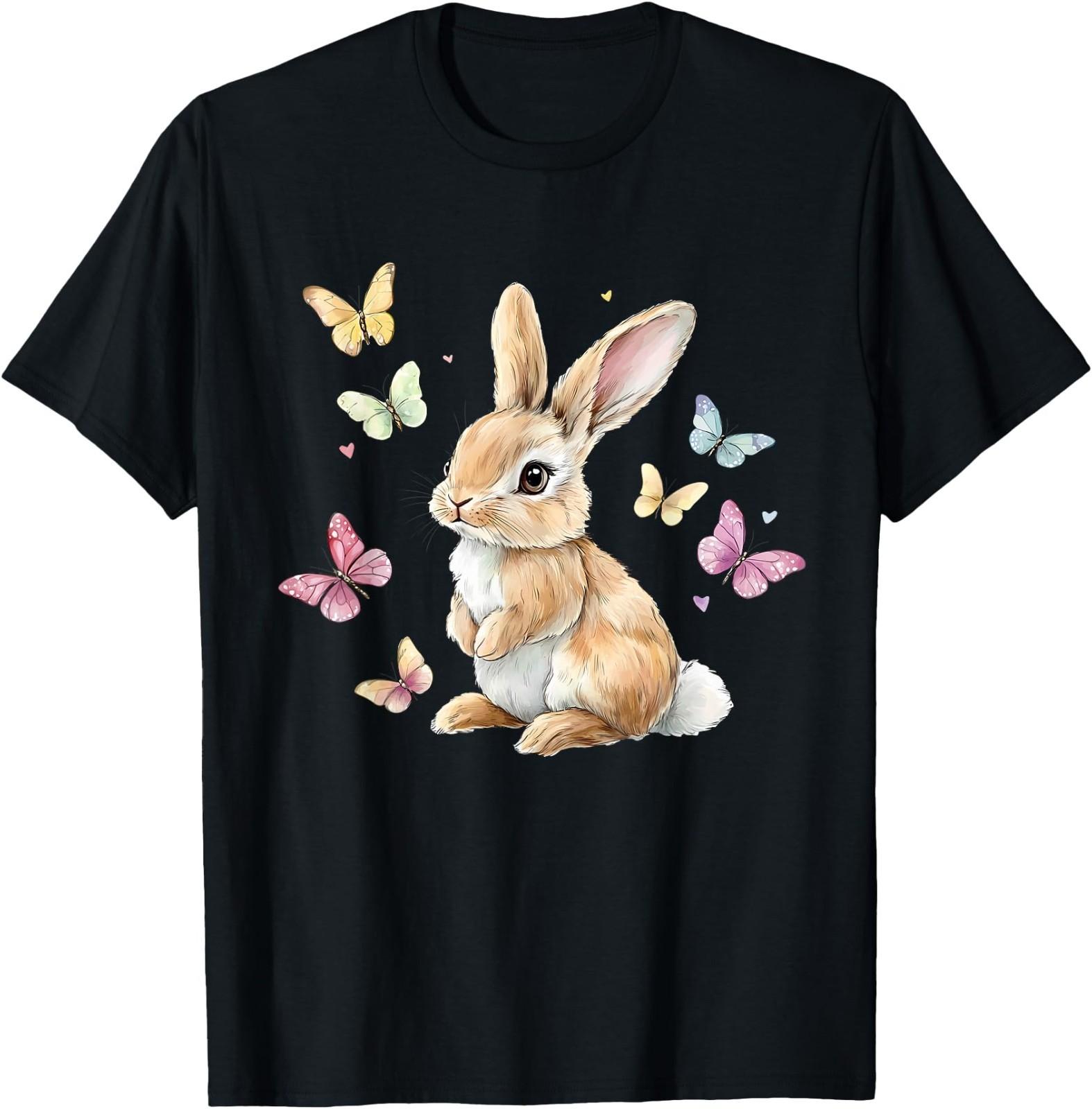 Cute Easter Bunny Rabbit Butterfly T-Shirt XXXXL