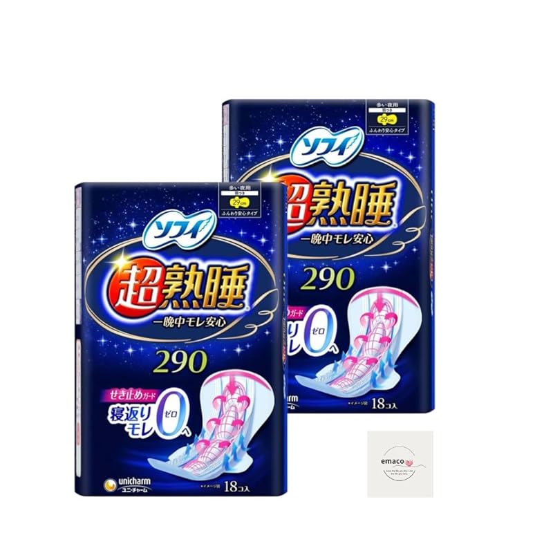 

[Bulk purchase] Sophie Super deep sleep guard 290 For many nights 29cm with wings (18 pieces) 2 sets Night napkins that are safe for a long time Comes