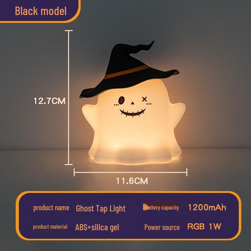 Ghost Silicone Night Light: Halloween-Themed Bedroom Atmosphere Lamp