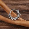 Right Grand ASTM F136 Titanium 16G CZ Hinged Clicker Segment Hoop Ring Sunburst CZ Daith Earring Septem Nose Piercing Jewelry