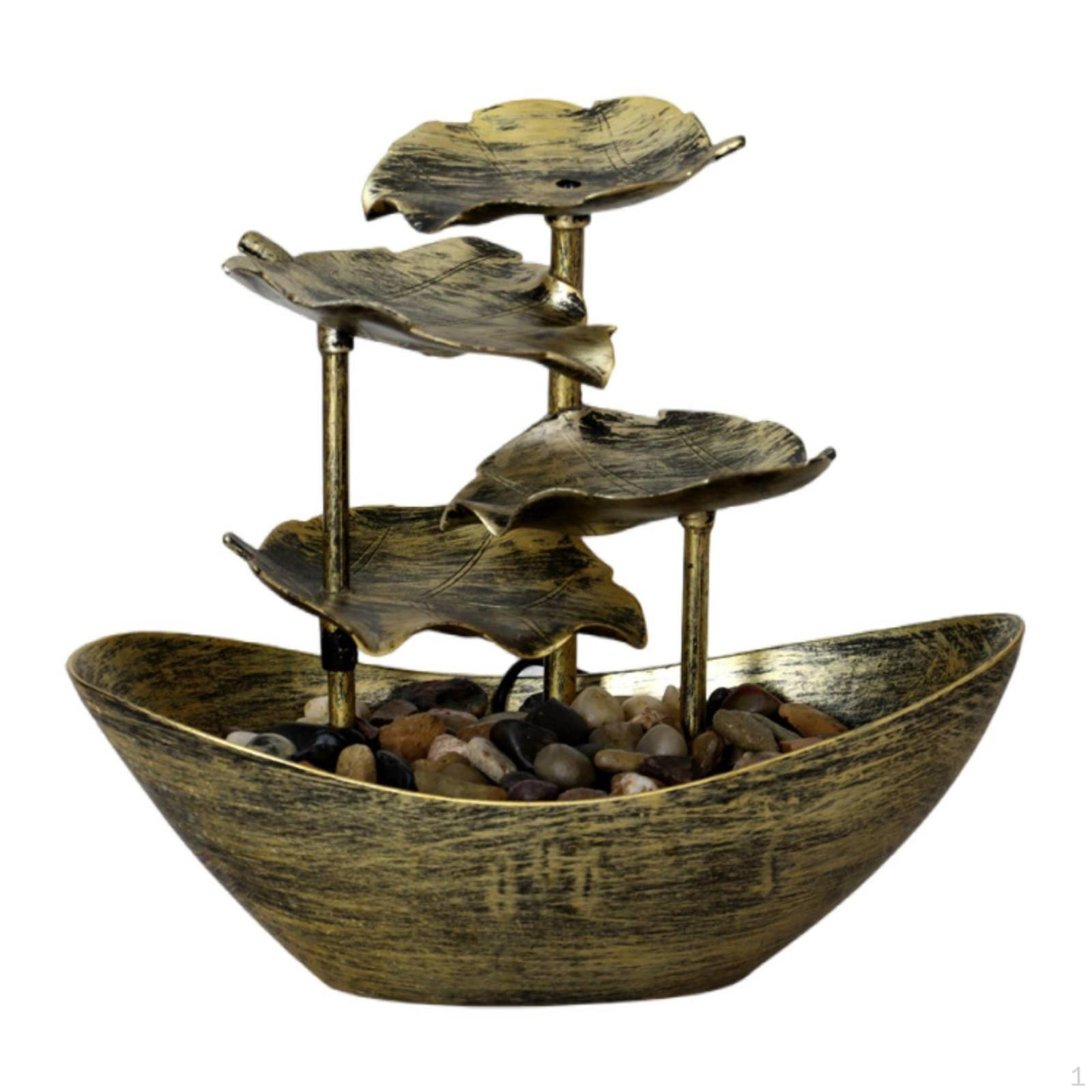 Tiered Leaf Waterfall Brushed Tabletop Water