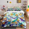 Fun Chicken Board Game Bedding Set for Kids Luxury Gift 3pcs Digital Print Comforter Set Soft Comfortable Breathable