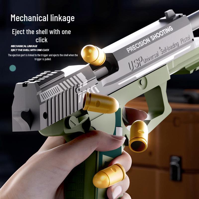 Cross-Border Children's Mechanical Model Pistol Toy: One-Key Ejection & Blowback