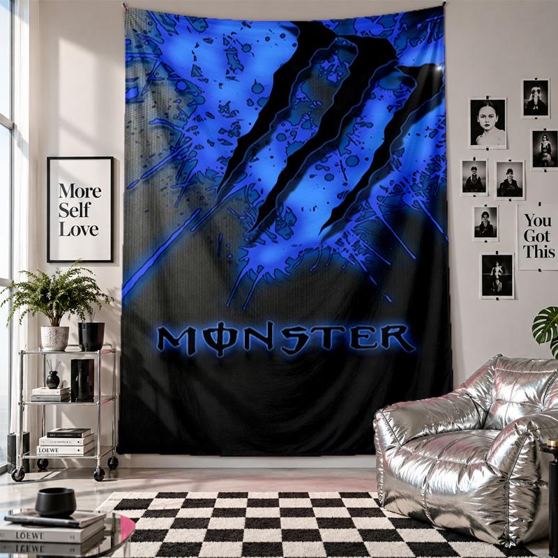 Wall TapestryMonster Energy Art Hanging Cloth Decorative Background Cover for Room Decoration