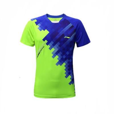 Maglia a maniche corte traspirante con stampa logo Li Ning Raglan T-shirt da donna Verde fluorescente AAYR196-2