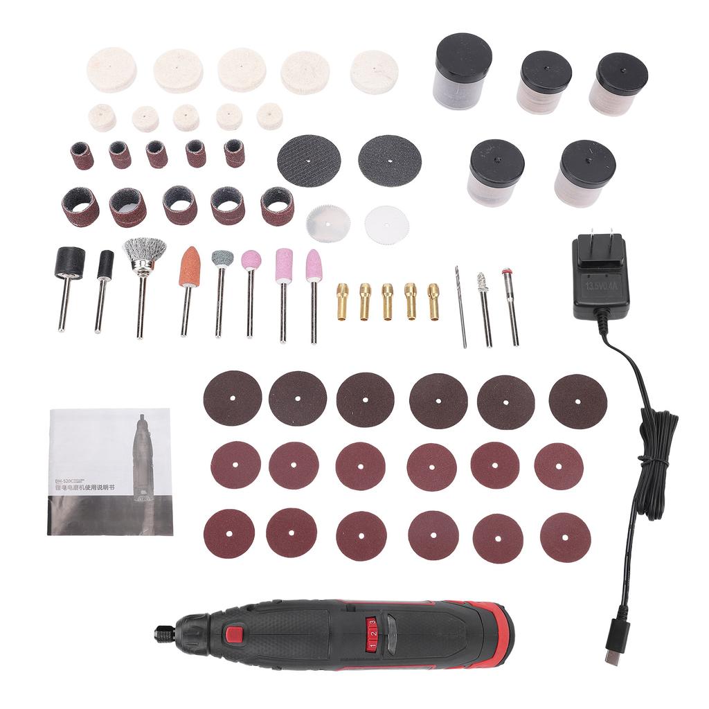 12V Cordless Rotary Tool Electric Engraver Pen Mini Grinder Polisher 231pcs Accessories 7 Speeds 5000 25000RPM Compact