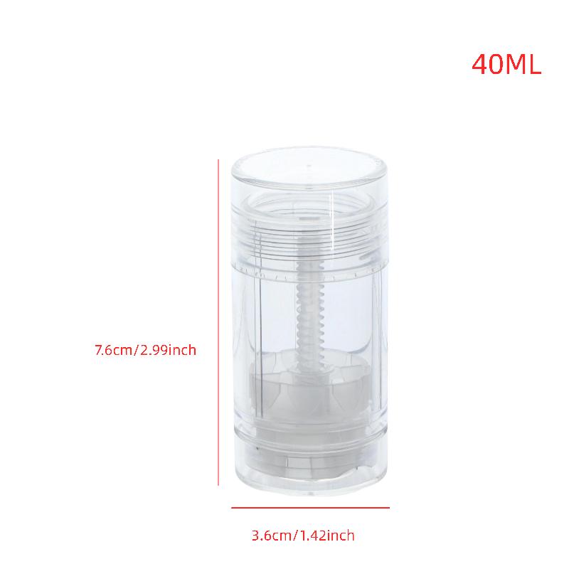 

40/75Ml Empty Clear Deodorant Bottles Twist Up Stick Tube Round Bottom Filling Stick Deodorant Container 40ML