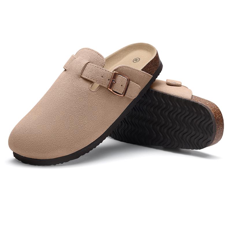 Fashion Smile PoP New Cork Clogs Slippers For Women Suede Clogs Slippers Fashion Brand Beach Slippers Outdoor Antiskid Home Slippers
