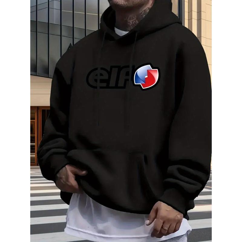 Pullover Hoodie, Polyester Fabric, Loose Fit Hooded Sweatshirt with Kangaroo Pocket XXL чёрный