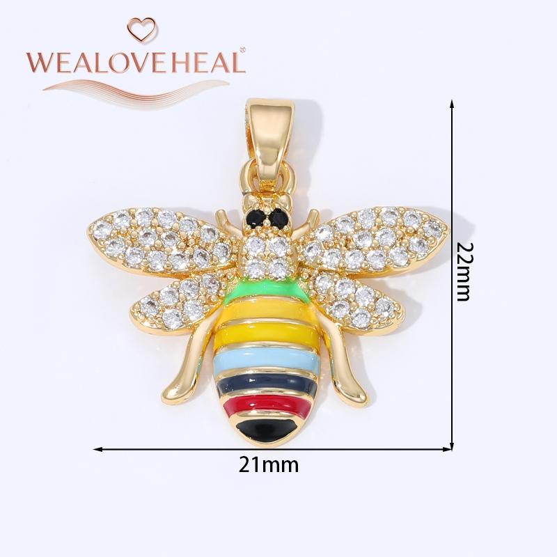 18K Gold Plated Brass Metal Cubic Zirconia Sun / Cross / Horseshoe / Chili Pepper / Wings Pendants Charms For Jewelry Making