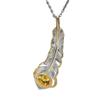 Natural Yellow Crystal Pendant Necklace - S925 Sterling Silver Clavicle Chain for Women