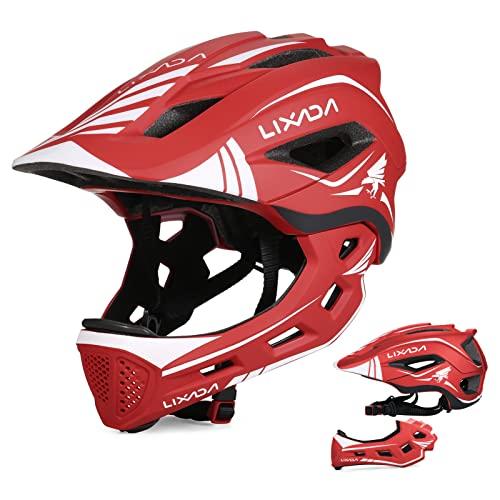 

Lixada Bicycle Helmet with Detachable Chin [CPSC/CE Safety Standards] (Head Circumference: 52-56cm), Adjustable Size, Lightweight, Breathable, Washabl