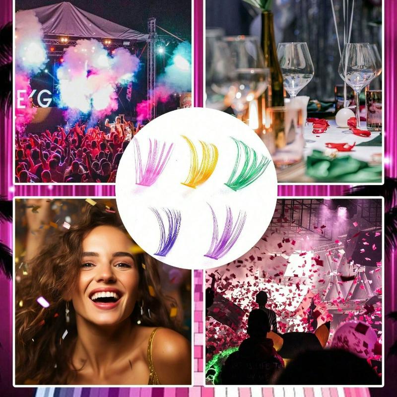 6-Kleuren Gemengde Enkele Wimperplukjes D Rol 14 mm Kleur DIY Wimperplukjes Regenboogkleur Herbruikbare Enkele Segmenten Nepwimpers