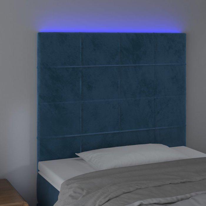 VidaXL Tête de Lit à LED Meuble de Chambre à Coucher Accessoire de Lit Simple Tête de Cadre de Lit Intérieur Bleu Foncé 3122464