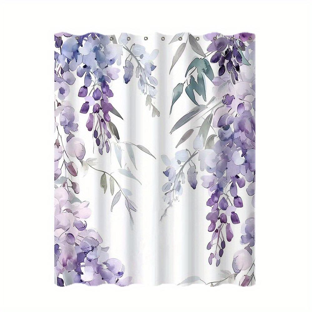 1pc Elegant Floral Butterfly Shower Curtain Multiple Plant Design Perfect Bathroom Decorative Bathroom Shower Curtain
