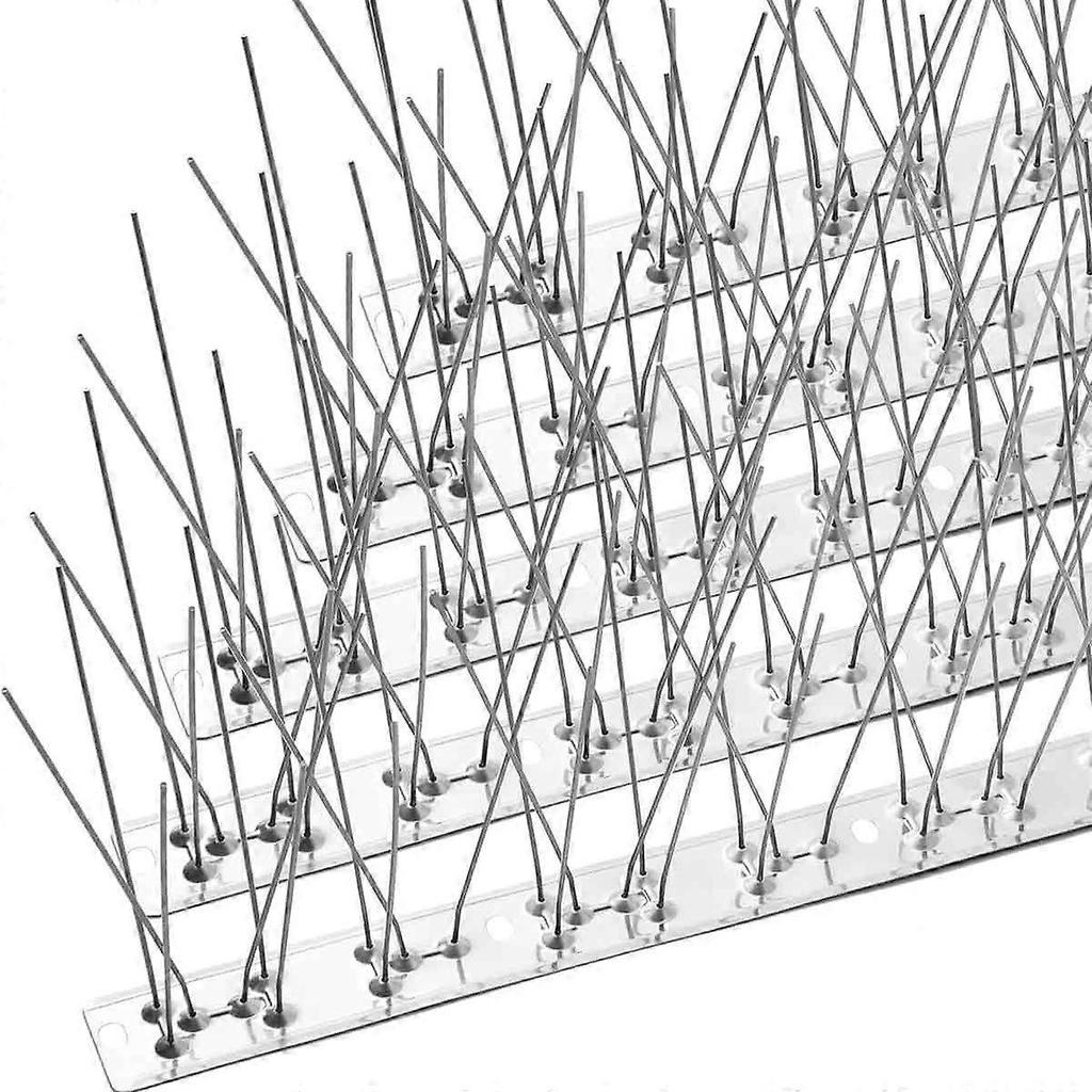 5 Strips Bird Spikes For Pigeons Small Birds,stainless Steel Bird Spikes -no More Bird Nests & Poop-disassembled Spikes