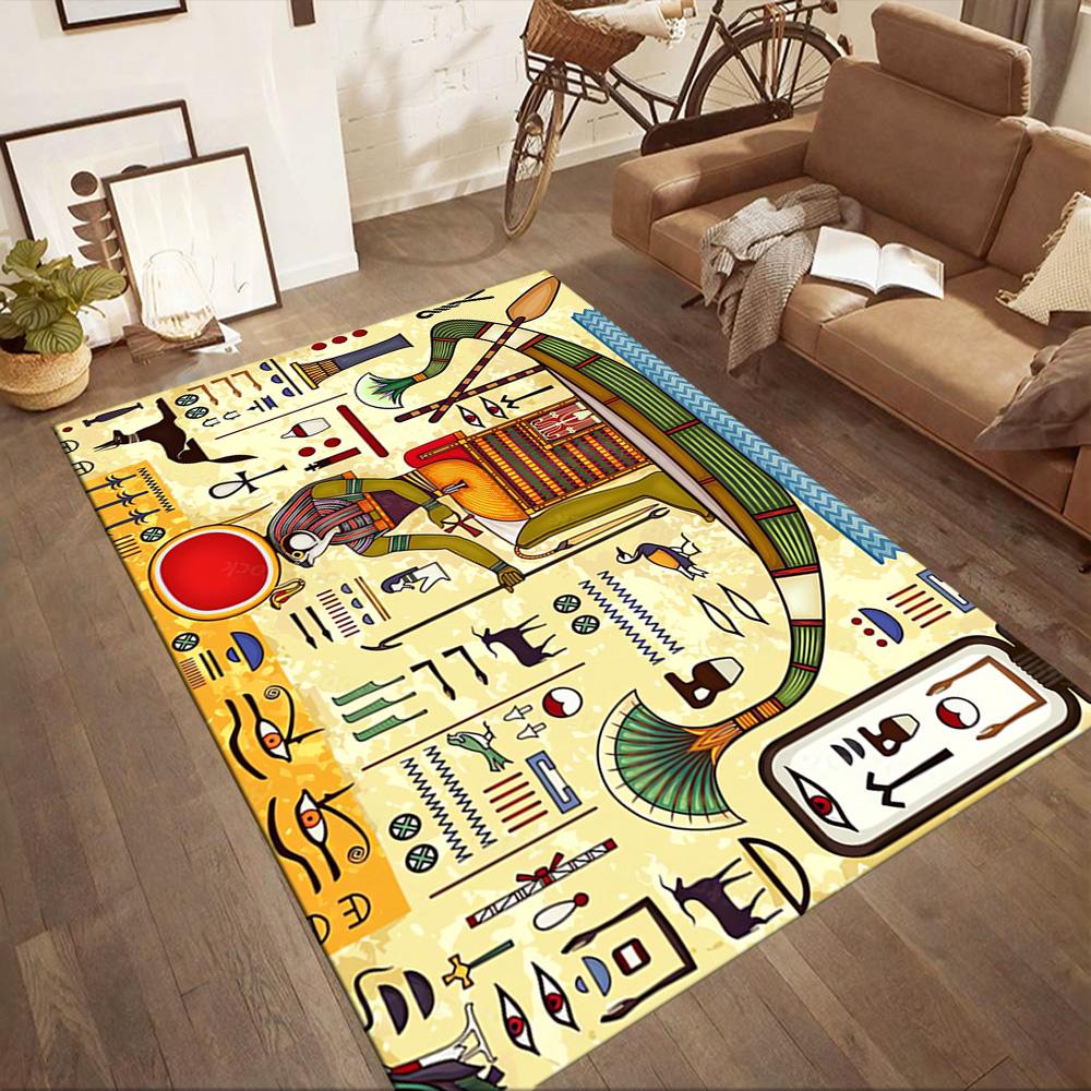 Ancient Egyptian Figures Floor Mats for Living Room, Bedroom and Room Decoration Are Suitable for Gifts.