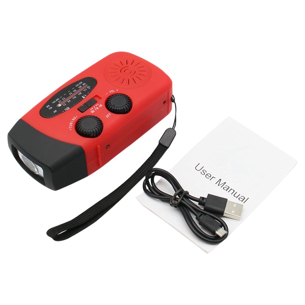 Solar Hand Crank RADIO Receiver Mini Portable AM/FM Weather Radio With Multifunctional Flashlight Emergency Power Suppl