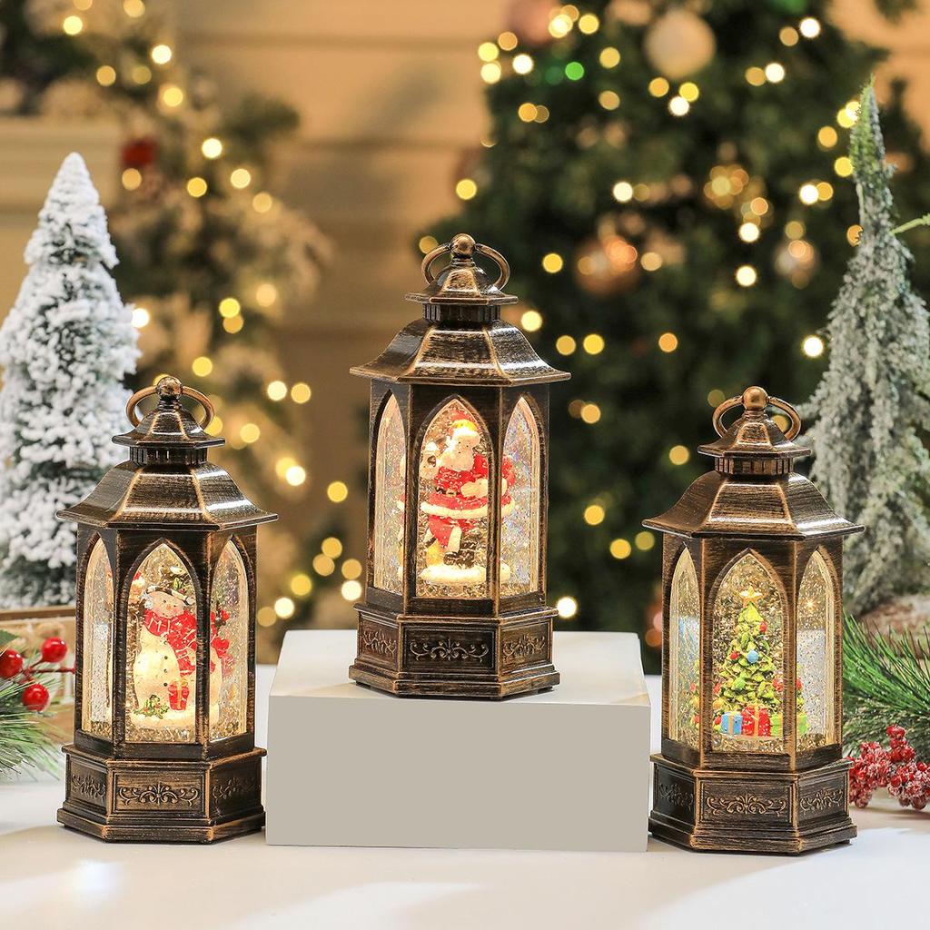 Luminous Hexagonal Rotating Snow Globe Lantern Music Box - Christmas Gift for Children