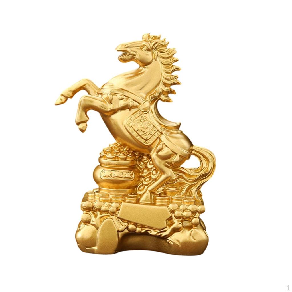 Chinese Horse Statue Desktop Ornament Feng Shui Decor Figurine for Bookshelf