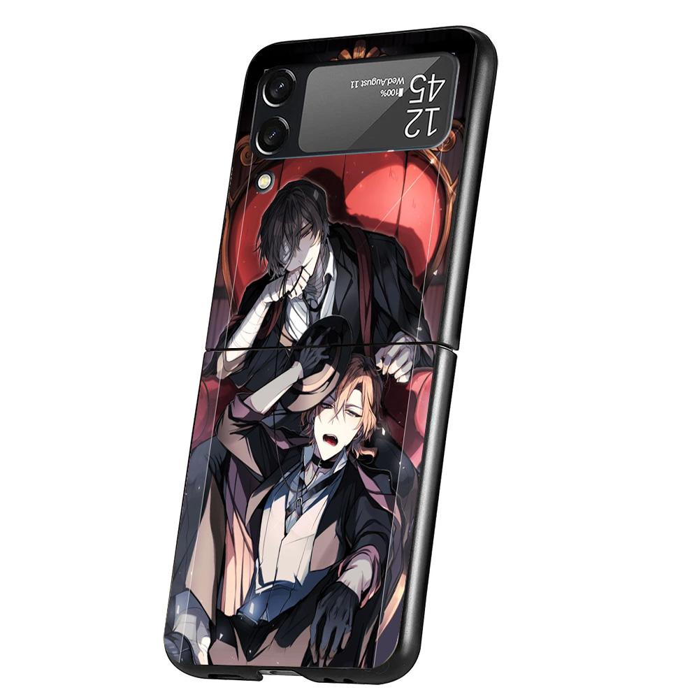 Bungo Stray Dogs Double Black Cover Phone Case For Samsung Galaxy Z Flip 7 6 5 4 3 5G Flip7 Flip6 Flip5 Flip4 Flip3 Black Fundas