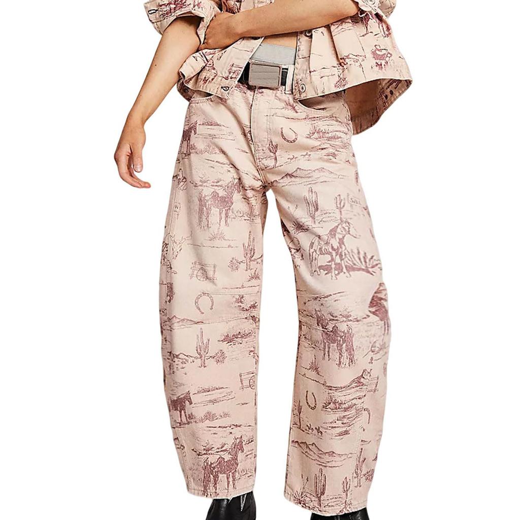 VEZFAA Damenmode, lässige Hosen mit hoher Taille, Hosen und Caprihosen