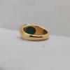 Satter grüner kolumbianischer Smaragd 925 Sterlingsilber Gelbgoldauflage Ring Schmuck